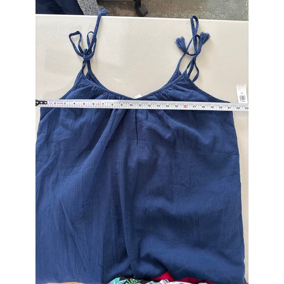 Old Navy Women Small Tall Sleeveless Tasseled Color Block  Maxi Swing Dress - Picture 5 of 8